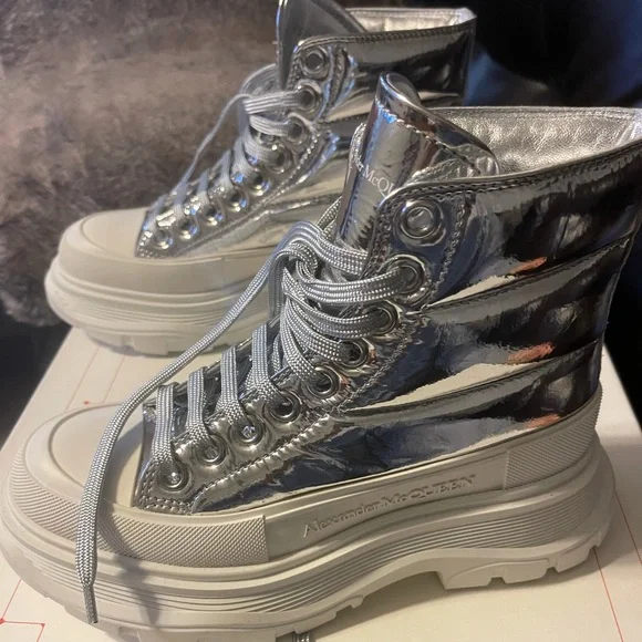 Alexander McQueen | Shoes | Alexander Mcqueen Silver Tread